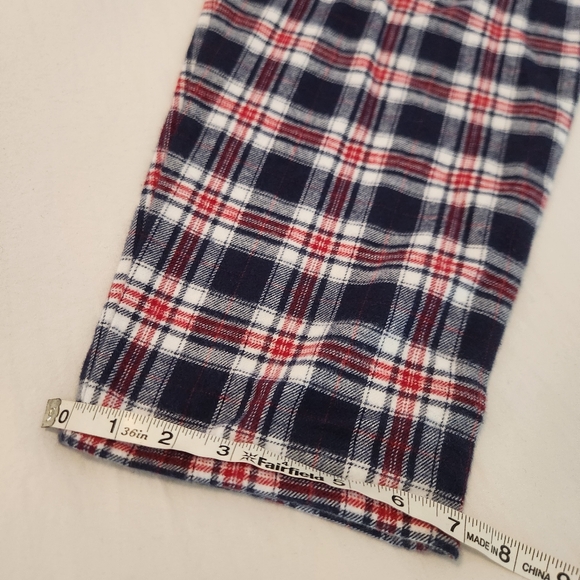 NWT Vermont Flannel Co Pajama Lounge Pants Plaid Red White Blue Small America - Picture 12 of 12